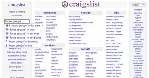 Craigslist focus groups. Things To Know About Craigslist focus groups. 